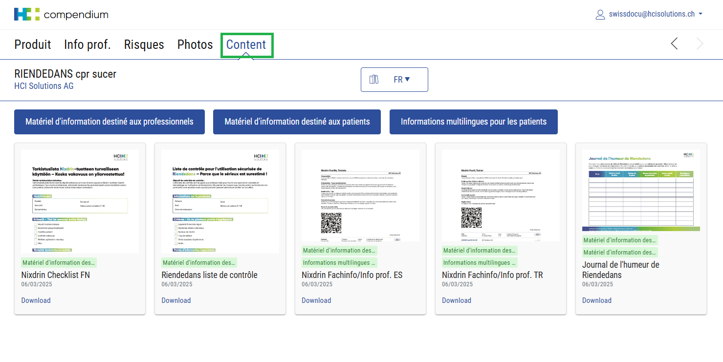 Content dans le compendium